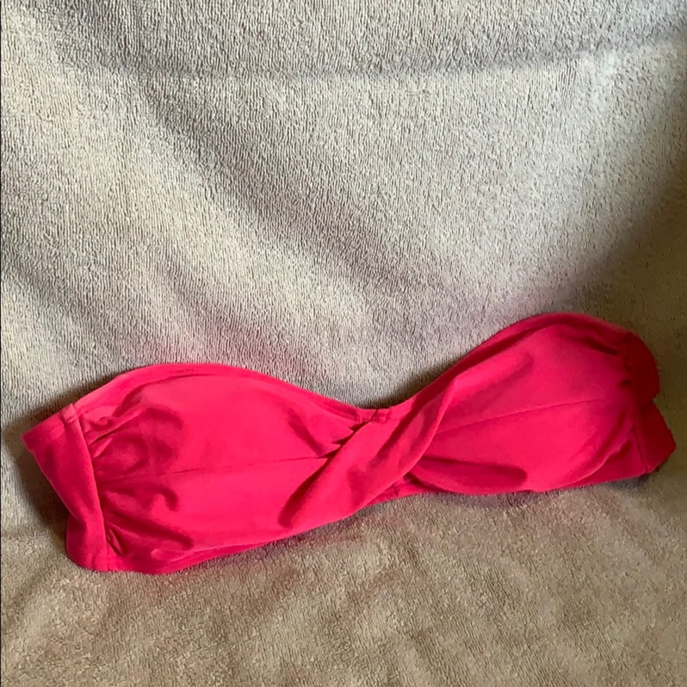 Swimsuit Top. Strapless. Hot pink